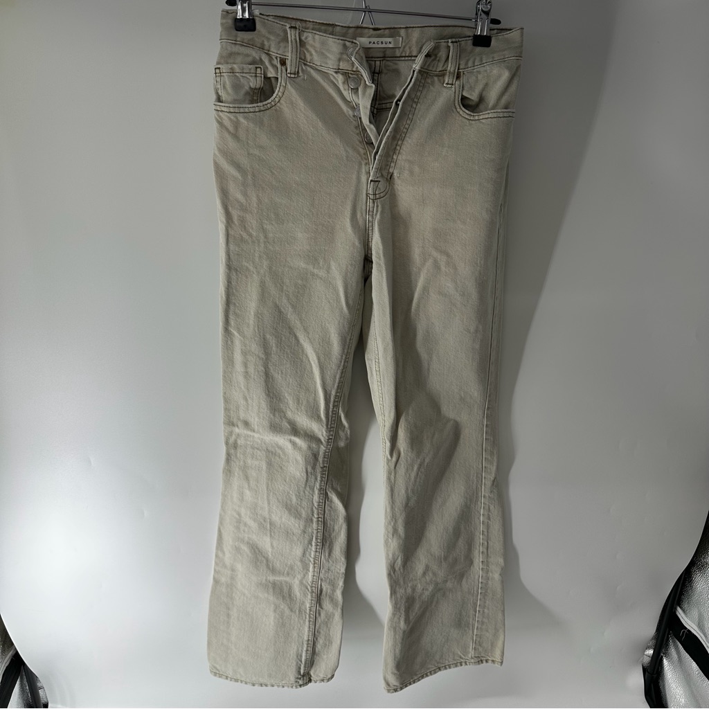 Pacsun High Rise Boot Cut Neutral Button-Fly Jeans